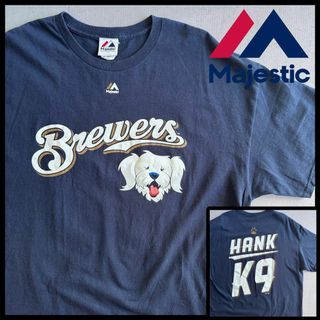 マジェスティックレゴン(MAJESTIC LEGON)のMLB ブルワーズ ハンク Tシャツ マスコット 犬 キャラ オーバーサイズ(Tシャツ/カットソー(半袖/袖なし))