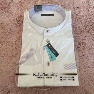 新品　紳士　半袖 Yシャツ　L  K.F.Planning 襟なし(シャツ)