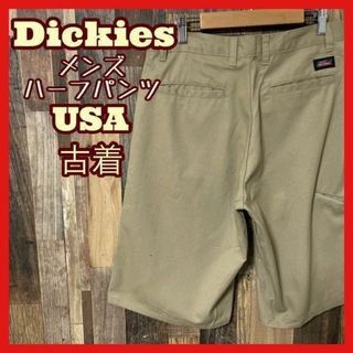 ディッキーズ(Dickies)のディッキーズ ロゴ チノパン メンズ M 30 ベージュ ハーフパンツ 古着(ショートパンツ)