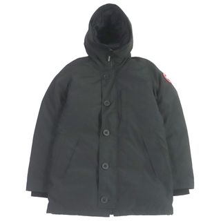 カナダグース(CANADA GOOSE)の極美品□CANADA GOOSE カナダグース 3438MJ JASPER PARKA ロゴワッペン WZIP フーデッド ダウンコート ダウンジャケット ブラック カナダ製 正規品 メンズ 定価192,500円(ダウンジャケット)