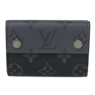 ルイヴィトン(LOUIS VUITTON)のLOUIS VUITTON ルイ・ヴィトン ディスカバリー コンパクト ウォレット LVロゴ フラワー ブラック グレー 新型 Wスナップ RFID ICチップ モノグラム エクリプス リバース ノワール 三つ折り財布 M45417(折り財布)