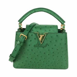 ルイヴィトン(LOUIS VUITTON)の　ルイ・ヴィトン LOUIS VUITTON カプシーヌMINI N93483 グリーン オーストリッチ レディース ハンドバッグ(ハンドバッグ)