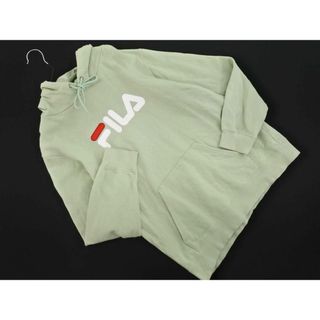 フィラ(FILA)のFILA フィラ ロゴ プリント プルオーバー パーカー sizeM/緑 ■◇ レディース(パーカー)