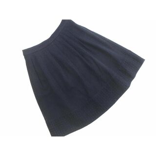 KUMIKYOKU 組曲 Aライン 台形 スカート size2/紺 ■■ レディース