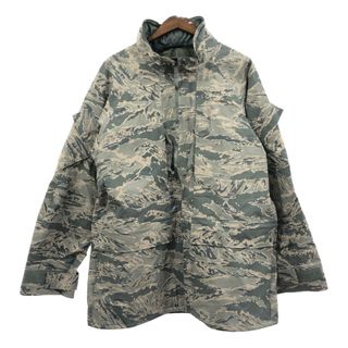 米軍実物 U.S.ARMY APECS GORETEXパーカー ミリタリー ABUカモ セージグリーン (メンズ X-LARGE LONG) 中古 古着 Q3540(ミリタリージャケット)