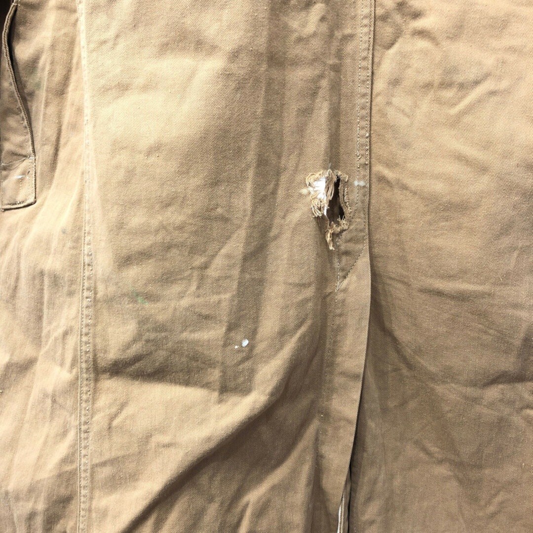 60年代 WESCOT Overall ショップコート ヴィンテージ ワーク ベージュ (メンズ 46) 中古 古着 Q3550 メンズのジャケット/アウター(トレンチコート)の商品写真