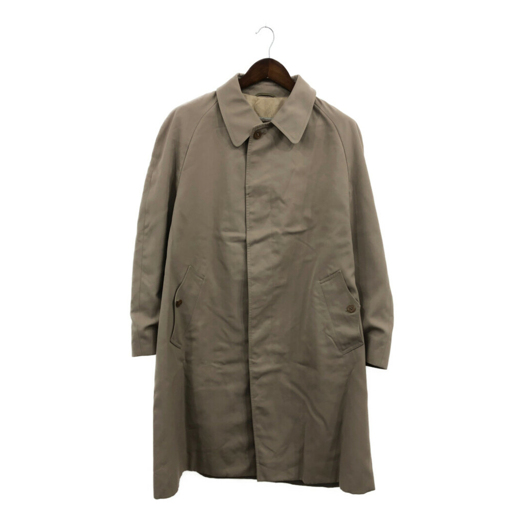 70年代 カナダ製 Aquascutum アクアスキュータム ステンカラーコート ベージュ (メンズ 42 R) 中古 古着 Q3566 メンズのジャケット/アウター(トレンチコート)の商品写真