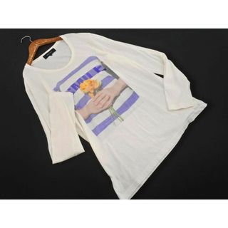 SHIPS JET BLUE シップスジェットブルー プリント Tシャツ sizeM/白 ■◇ レディース