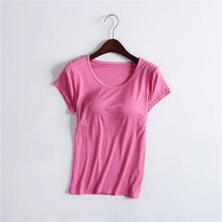 【並行輸入】Tシャツ ルームウェア カップ付 ヨガウェア tsy013(Tシャツ(半袖/袖なし))