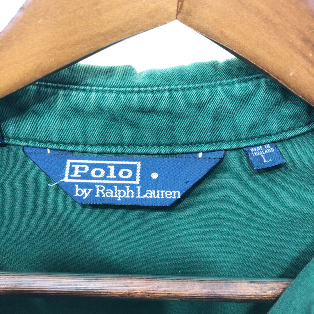 POLO RALPH LAUREN(ポロラルフローレン)のPolo by Ralph Lauren ポロ ラルフローレン コットン スイングトップ ワンポイントロゴ グリーン (メンズ L) 中古 古着 Q3590 メンズのジャケット/アウター(その他)の商品写真