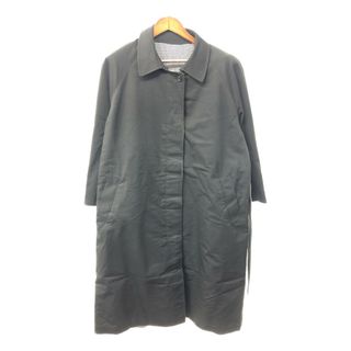 80年代 カナダ製 Aquascutum アクアスキュータム Aqua5 リバーシブル ステンカラーコート ブラック (レディース 12) 中古 古着 Q3595(ロングコート)