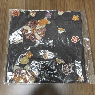 巾着袋 和柄 花柄 ブラック 黒