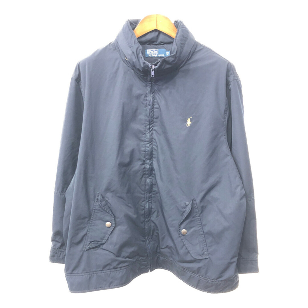 POLO RALPH LAUREN(ポロラルフローレン)のPolo by Ralph Lauren ポロ ラルフローレン スイングトップ 大きいサイズ ネイビー (メンズ 1XB) 中古 古着 Q3597 メンズのジャケット/アウター(その他)の商品写真