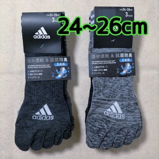 アディダス(adidas)の5本指ソックス アディダス 靴下 メンズ 24~26cm 6足(ソックス)