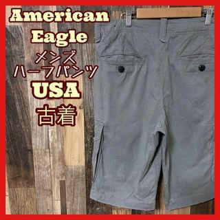 アメリカンイーグル(American Eagle)のアメリカンイーグル L 32 メンズ グレー カーゴ ハーフパンツ 古着 90s(ショートパンツ)