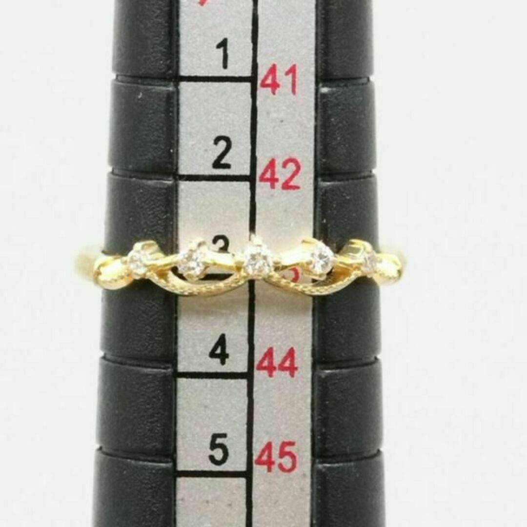 アガット k18 ダイヤ ピンキーリング 透かし レディースのアクセサリー(リング(指輪))の商品写真