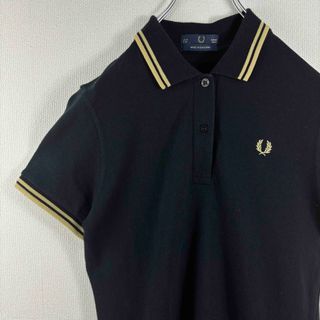 フレッドペリー(FRED PERRY)の人気　フレッドペリー　ポロシャツ　半袖　レディース　G12 黒　金　12 L(ポロシャツ)