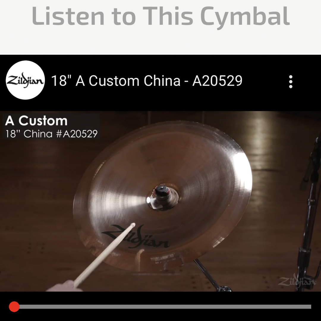 Zildjian(ジルジャン)のZildjian A Custom China 18インチ チャイナシンバル 楽器のドラム(シンバル)の商品写真