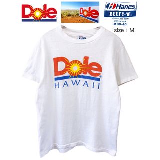 ヘインズ(Hanes)のHanes　80’S　青タグ　Dole　Sステッチ　M　白　USA製(Tシャツ/カットソー(半袖/袖なし))