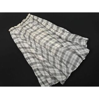 ココディール(COCO DEAL)のココディール チェック フレア スカート size2/白ｘグレー ■◇ レディース(ロングスカート)