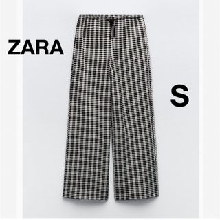 ザラ(ZARA)のZARA  ザラ　テクスチャージャガードトラウザーズ　パンツ　S(カジュアルパンツ)