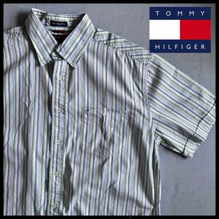 トミーヒルフィガー(TOMMY HILFIGER)のトミー ヒルフィガー ストラップ シャツ 半袖 ワンポイント オーバーサイズ(シャツ)