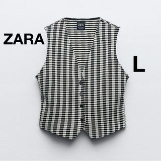 ザラ(ZARA)のZARA  ザラ　テクスチャージャガードベスト　L(ベスト/ジレ)