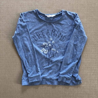 エイチアンドエム(H&M)のH&M  カットソー　130㎝　長袖Tシャツ　女の子　水色　ブルー　120㎝(Tシャツ/カットソー)
