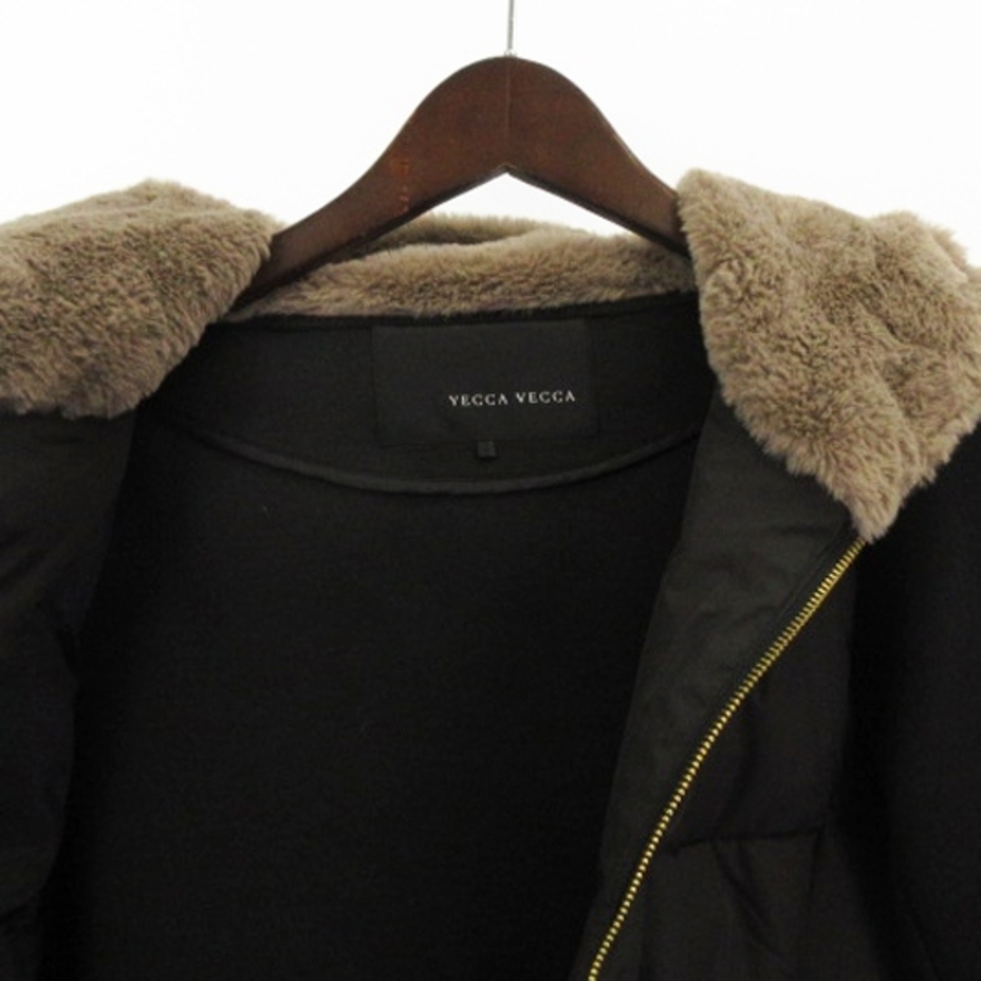 YECCA VECCA(イェッカヴェッカ)のイェッカヴェッカ 良品 中綿×カットボンディング ZIP フーディー 黒 F レディースのジャケット/アウター(ブルゾン)の商品写真