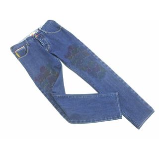 アルマーニジーンズ(ARMANI JEANS)のARMANI JEANS アルマーニジーンズ リメイク刺繍 スリム デニムパンツ size28/濃紺 ■■ レディース(デニム/ジーンズ)