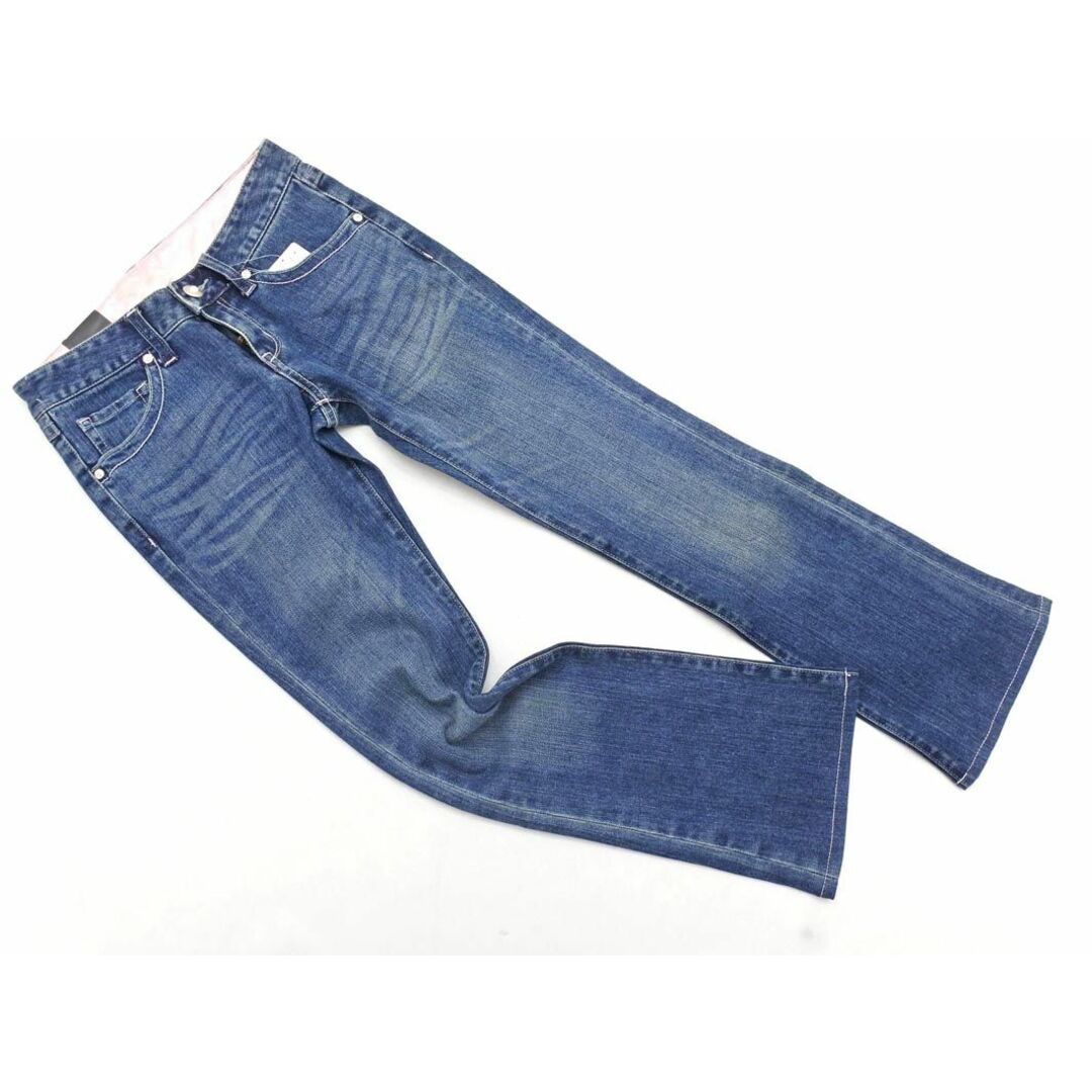 RU(アールユー)の新品 RU アールユー JEANS USED加工 ラインストーン ブーツカット デニムパンツ size27/青 ■■ レディース レディースのパンツ(デニム/ジーンズ)の商品写真