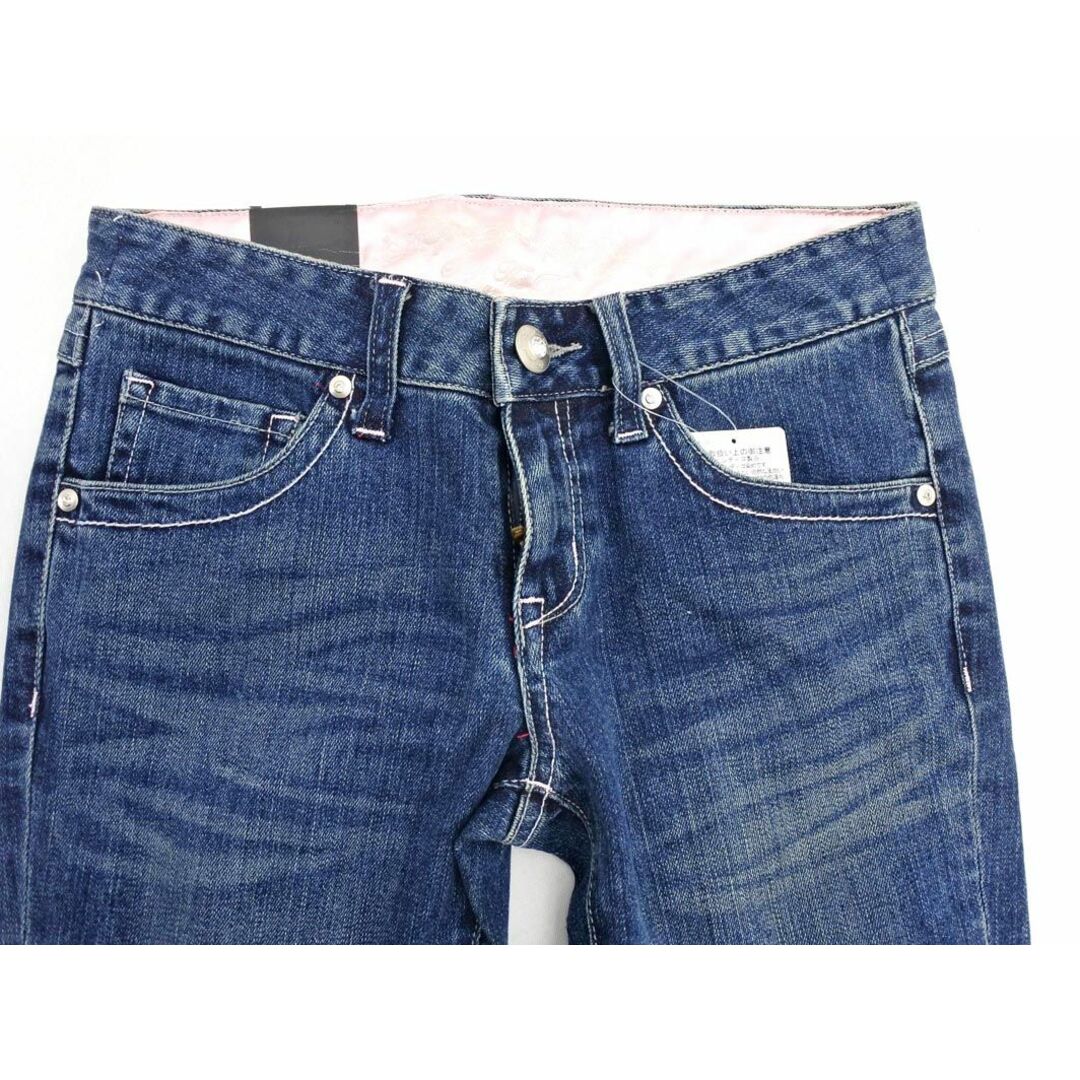 RU(アールユー)の新品 RU アールユー JEANS USED加工 ラインストーン ブーツカット デニムパンツ size27/青 ■■ レディース レディースのパンツ(デニム/ジーンズ)の商品写真