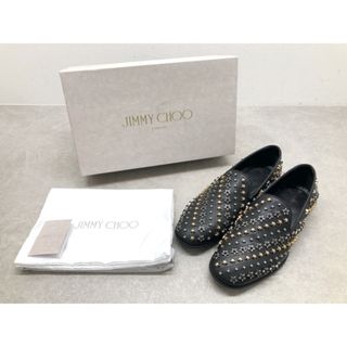 ジミーチュウ(JIMMY CHOO)のJIMMY CHOO(ジミーチュウ) THAME スタースタッズ ローファー スリッポン BLACK / GOLD MIX ブラック サイズ42 約27.0cm 【B0427-007】(スリッポン/モカシン)