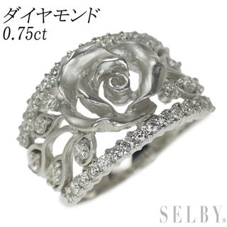 K18WG ダイヤモンド リング 0.75ct フラワー(リング(指輪))