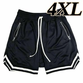 4L 大きいサイズ メンズ ハーフパンツ 筋トレ ジム 短パン バスパン 黒(ショートパンツ)