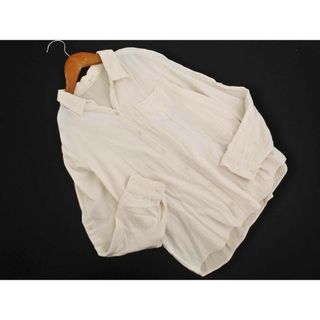 グローブ(grove)のgrove グローブ ロールアップ シャツ sizeS/アイボリー ■◇ レディース(シャツ/ブラウス(長袖/七分))