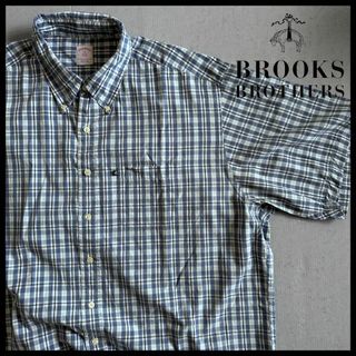 ブルックスブラザース(Brooks Brothers)の入手困難 90s ブルックスブラザーズ チェック シャツ 半袖 XXL ゆるだぼ(シャツ)