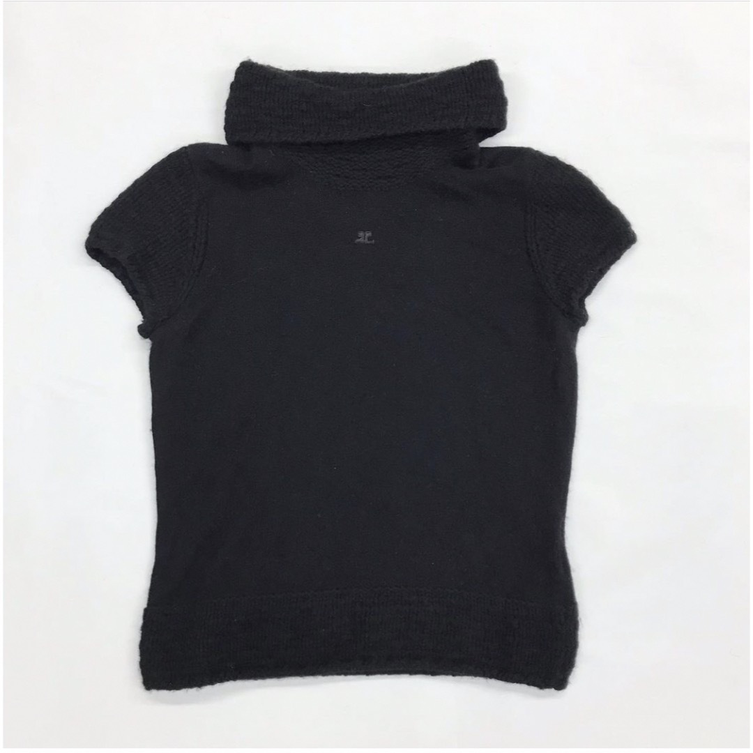 Courreges(クレージュ)のcourreges black short sleeve knit レディースのトップス(ニット/セーター)の商品写真