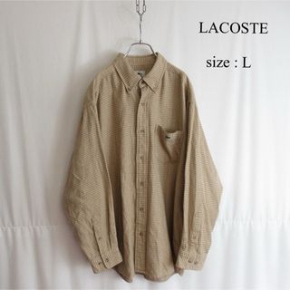 90s LACOSTE ボタンダウン シャツ トップス フレンチ カジュアル L