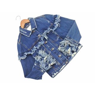 ZARA TRF ザラ トラファ ダメージ カットオフ 加工 Gジャン デニム ジャケット sizeM/インディゴ ■◇ レディース(Gジャン/デニムジャケット)