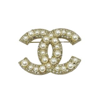 シャネル(CHANEL)のシャネル CHANEL ブローチ コサージュ ゴールド ココマーク パール ラインストーン(ブローチ/コサージュ)