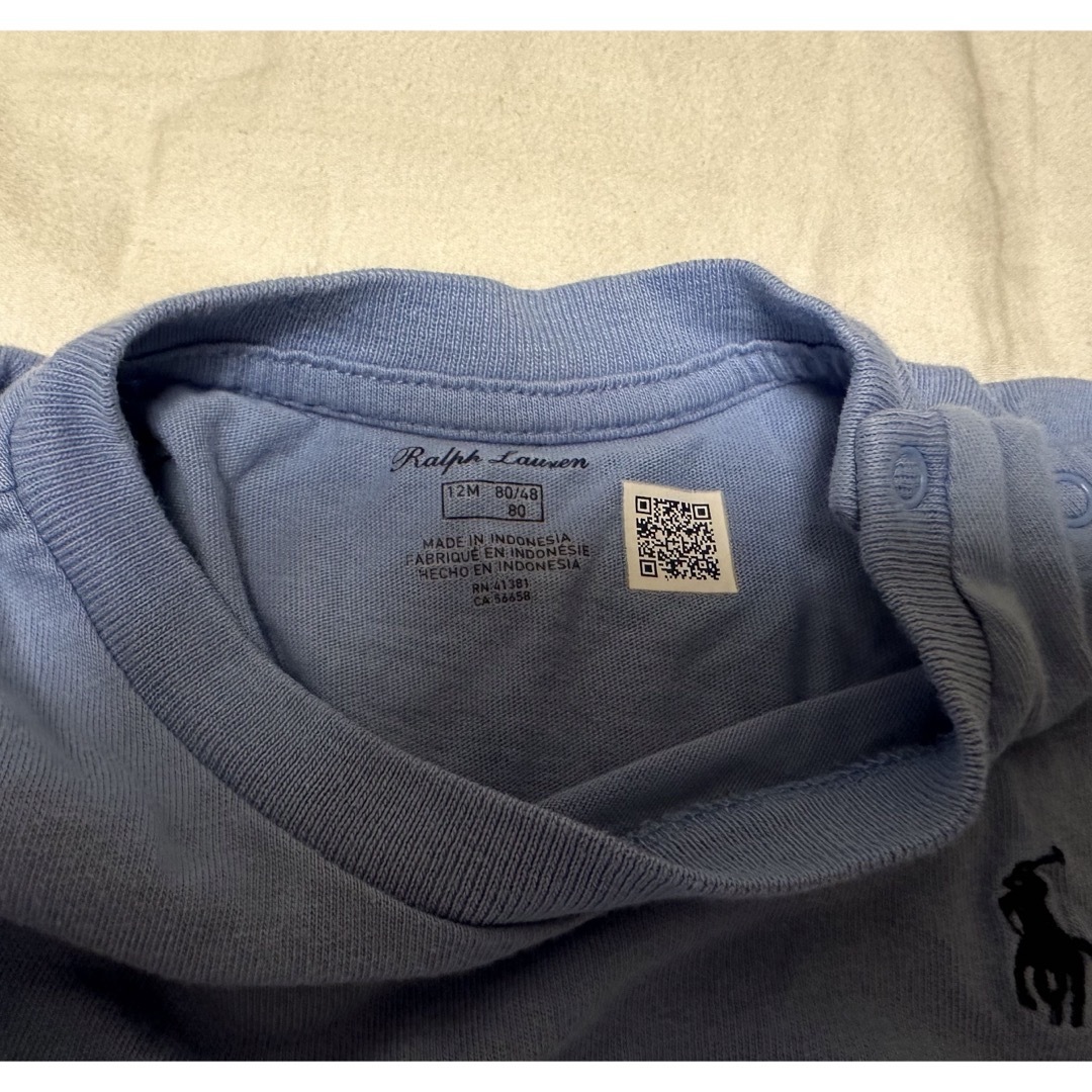 POLO RALPH LAUREN(ポロラルフローレン)のラルフローレン　水色　12M キッズ/ベビー/マタニティのベビー服(~85cm)(Ｔシャツ)の商品写真