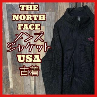 ザノースフェイス(THE NORTH FACE)のノースフェイス L レディース 黒 ロゴ フリース USA古着 長袖 ジャケット(その他)