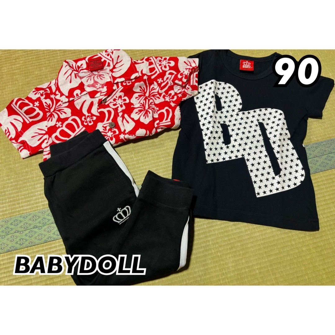 BABYDOLL(ベビードール)のBABYDOLL /ベビードール / Tシャツ ズボン シャツ 3枚セット キッズ/ベビー/マタニティのキッズ服男の子用(90cm~)(Tシャツ/カットソー)の商品写真