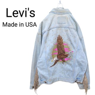 リーバイス(Levi's)のLevi's USA製 90's イーグル フリンジデニムジャケット A1846(Gジャン/デニムジャケット)