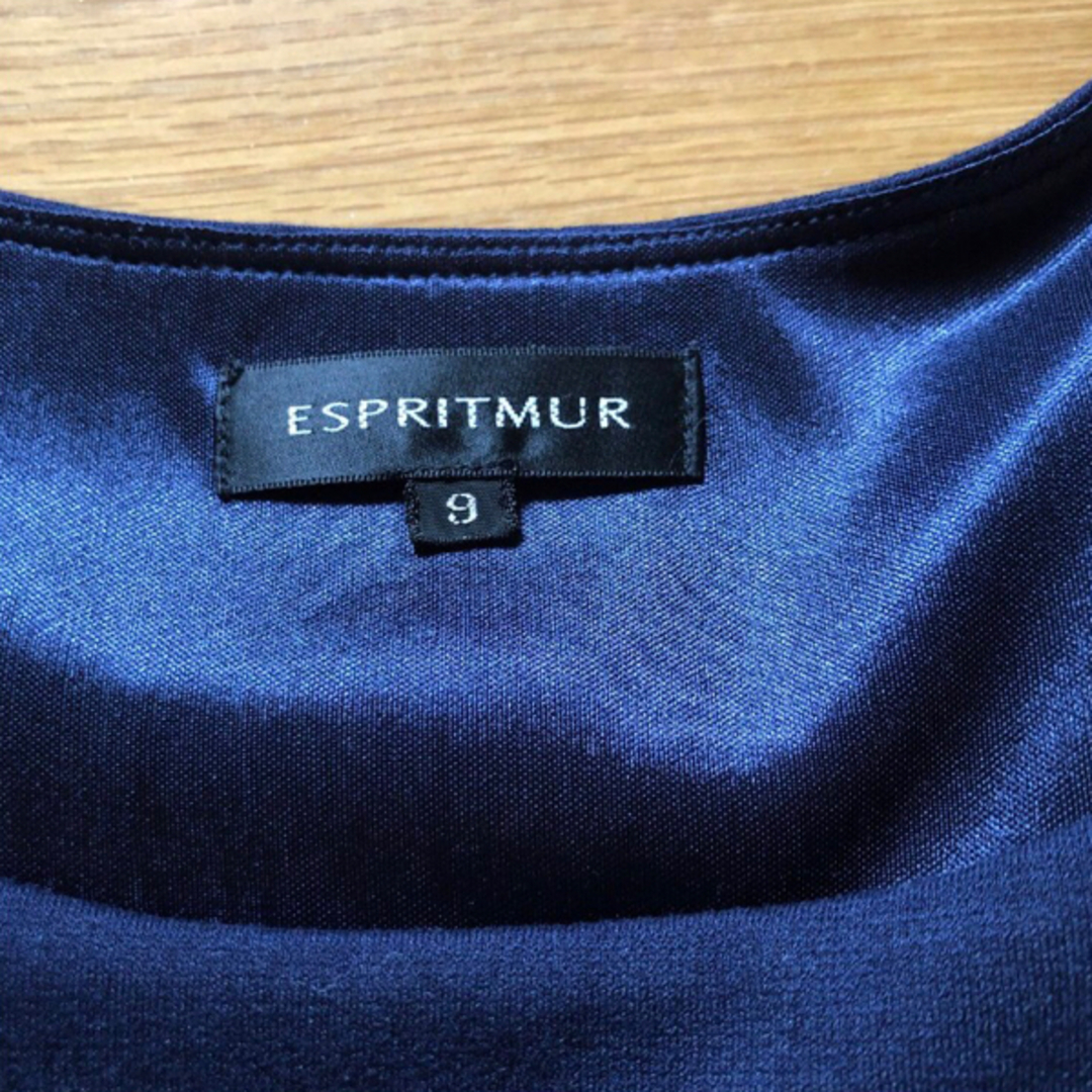 ESPRITMUR  半袖ワンピース　濃紺　　Lサイズ ひざ丈 半袖 レディースのワンピース(ひざ丈ワンピース)の商品写真