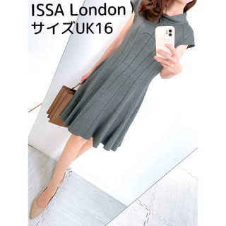 イッサロンドン(Issa London)の【美品✨】定価70,000円❤️イッサロンドン✨サイズUK16✨ニットワンピース(ひざ丈ワンピース)