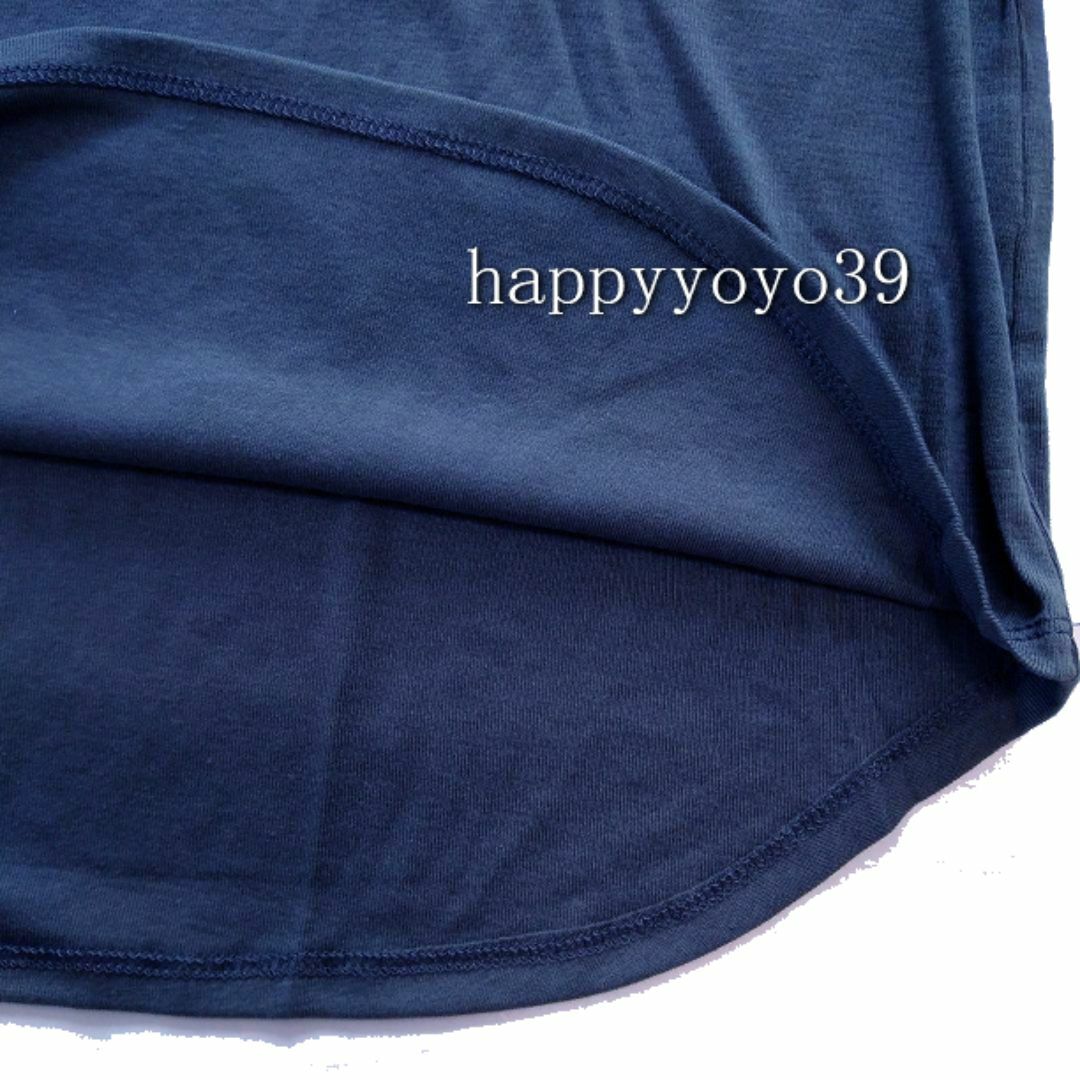 新品激安6L 紺 5分袖ポケット Tシャツ カットソーチュニック 大きいサイズ レディースのトップス(カットソー(長袖/七分))の商品写真