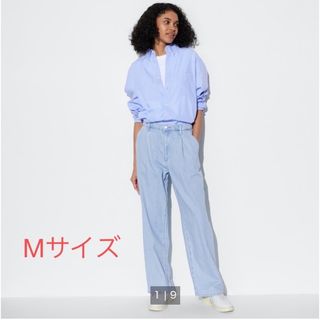 ユニクロ(UNIQLO)のユニクロ ドレープデニムタックパンツ M(デニム/ジーンズ)