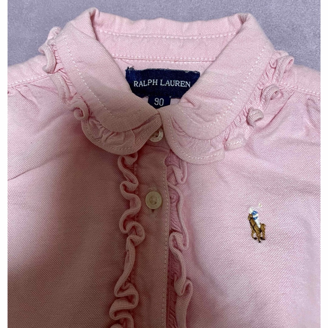 POLO RALPH LAUREN(ポロラルフローレン)の【美品】ラルフローレン　90 ピンク　フリルシャツ キッズ/ベビー/マタニティのキッズ服女の子用(90cm~)(ブラウス)の商品写真